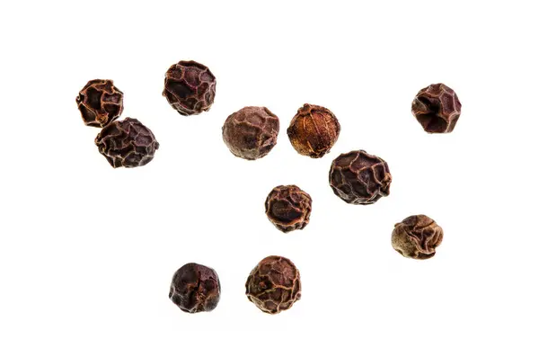 Black Peppercorns Isolated White Background — Stock Photo, Image