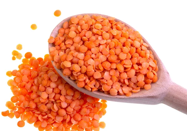 Split Red Lentils Soczewica Soczewica Culinaris Bez Łuski Naturalnie Podzielone — Zdjęcie stockowe