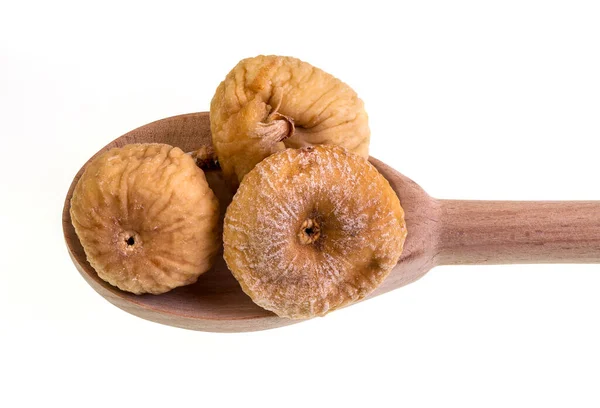 Figues Séchées Délicieuses Saines Isolées Sur Fond Blanc — Photo