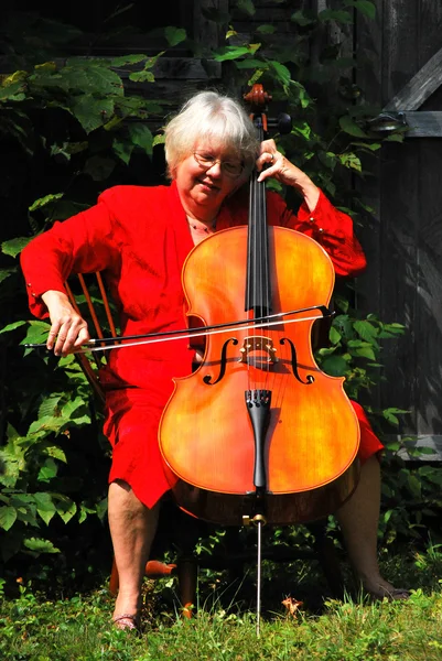 Violoncelista feminina . — Fotografia de Stock