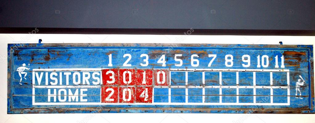 Vintage baseball scoreboard.