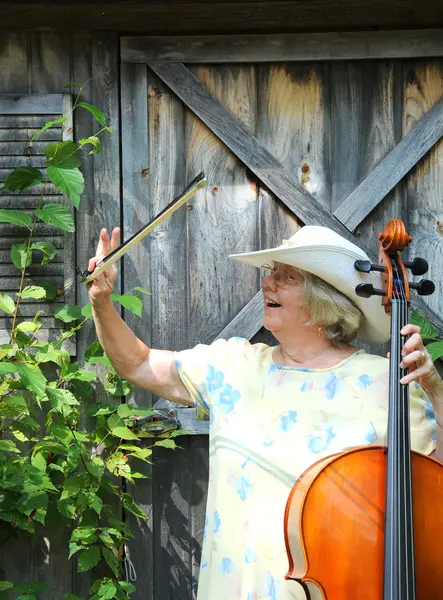 Kvinnliga cellist. — Stockfoto