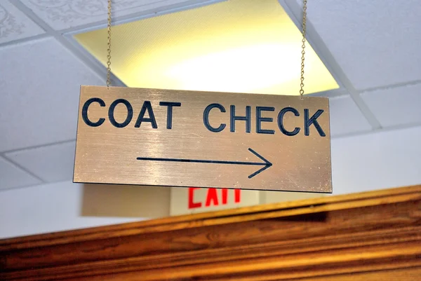 Coat check sign. — Stock Photo, Image