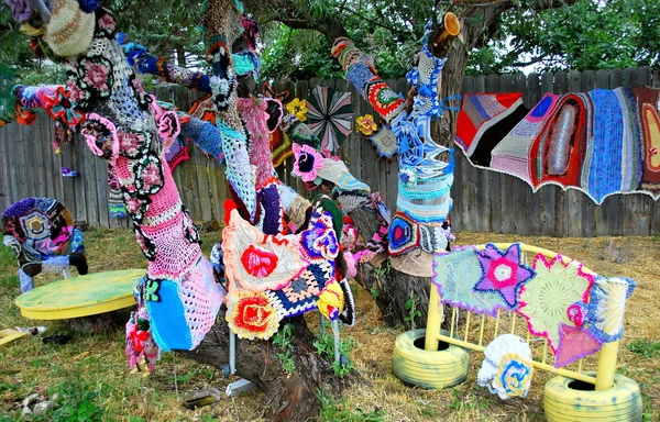 Crochet garden. — Stock Photo, Image