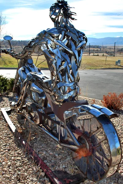 Iron Motorcycle Abstract Displayed Nature Outdoors — ストック写真