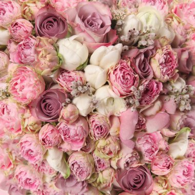 Wedding bouquet with rose bush, Ranunculus