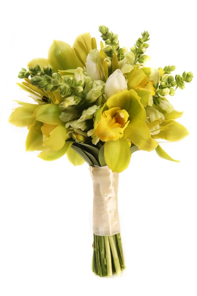 Зелена орхідея весільний букет — стокове фото