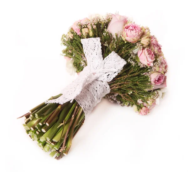 Wedding bouquet with rose bush, Ranunculus asiaticus — Stock Photo, Image