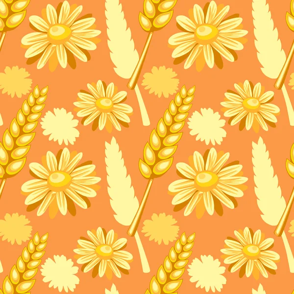 Summer field seamless pattern — Stock Vector