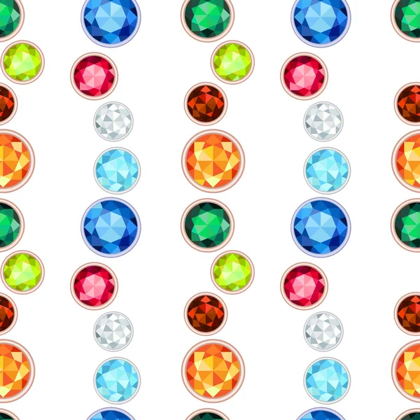 彩色的宝石无缝模式 — 图库矢量图片