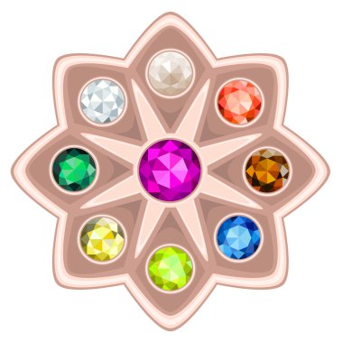 navaratna mücevher. EPS 10. saydamlık yok. hiçbir degradeler.