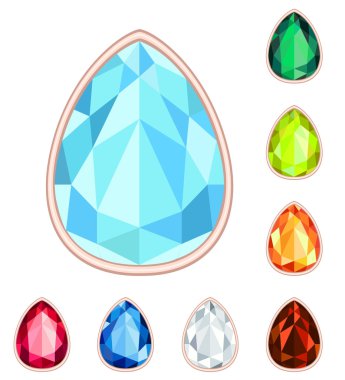Amber, sitrin, yakut, elmas, safir, zümrüt gözyaşı gemsto