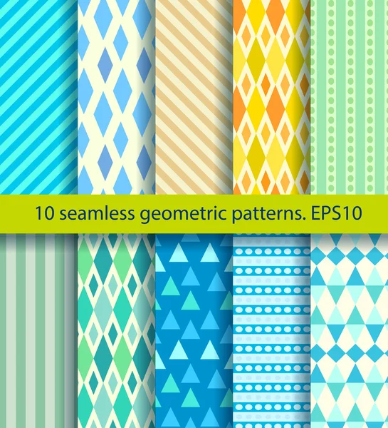 Ten seamless pattern. EPS10, no gradients — Stock Vector