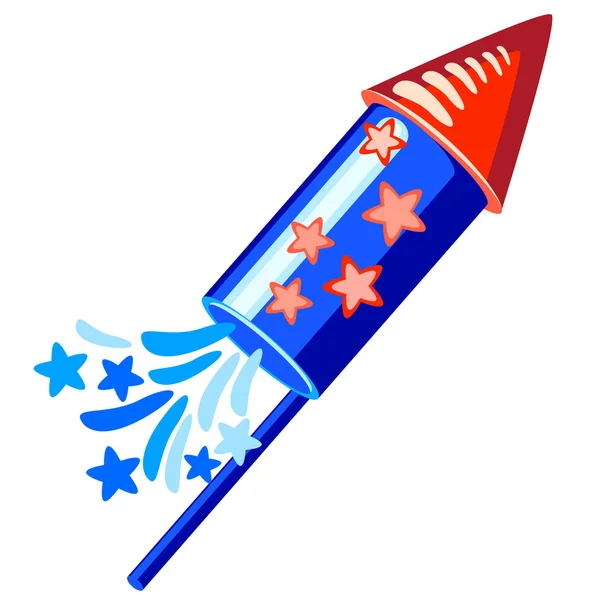 7 月 4 日青いロケット — ストックベクタ
