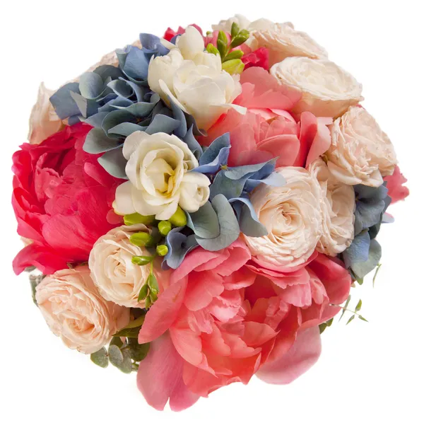 Bruiloft boeket met rozen en pioen — Stockfoto