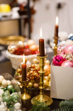 Noel dekorunun elementleri yakın plan