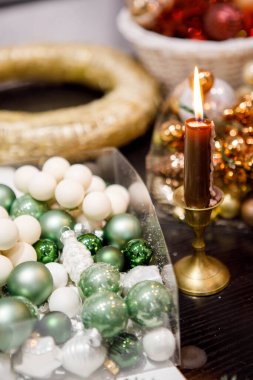 Noel dekorunun elementleri yakın plan