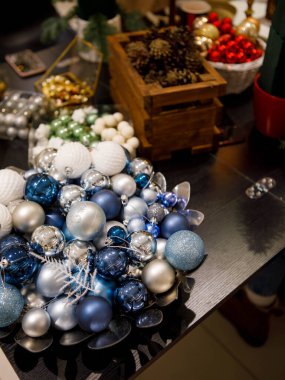 Noel dekorunun elementleri yakın plan