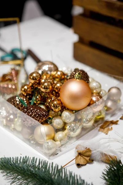 Elementos Decoração Natal Close — Fotografia de Stock