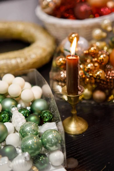 Noel dekorunun elementleri yakın plan