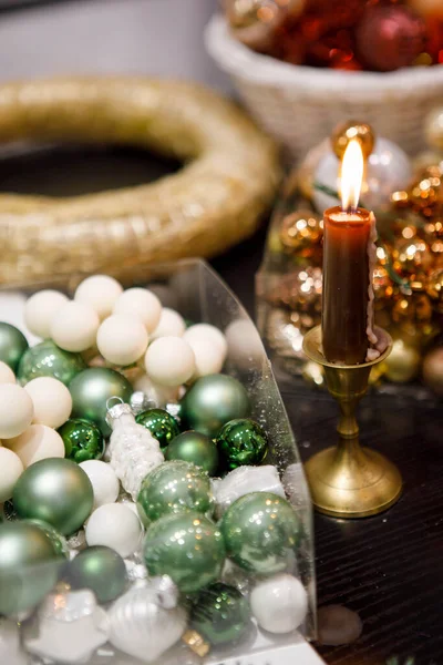 Noel dekorunun elementleri yakın plan