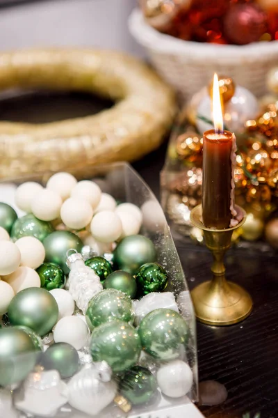 Noel dekorunun elementleri yakın plan