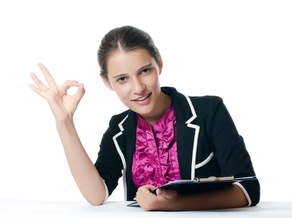 Porträt der jungen schönen Geschäftsfrau — Stockfoto