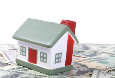 oyuncak ev dolarlık banknotların arka planı için
