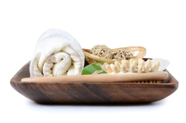 Beyaz arka plan üzerinde izole spa uygulamaları