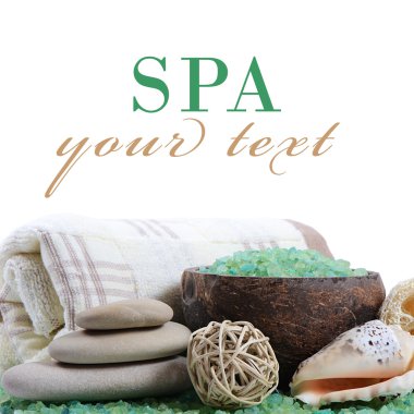 Beyaz arka plan üzerinde izole banyo için tuz