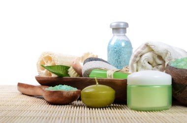 Bambu halıya Spa-yordamları için ayarla