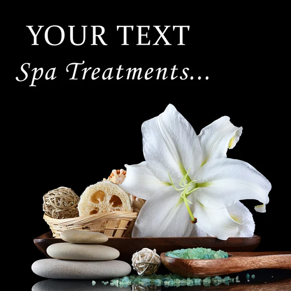 Set for spa-procedures On black background — Stock Photo, Image