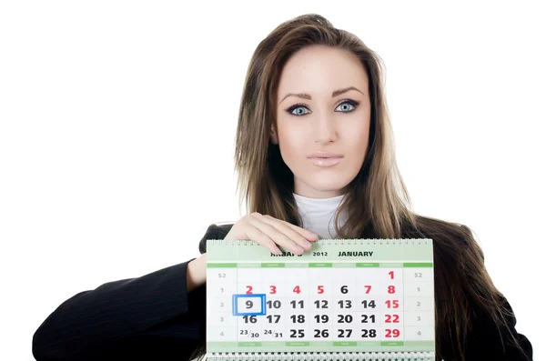 Ділова жінка з календарем — стокове фото