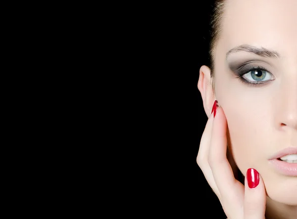 The young beautiful girl with a Evening make-up — Stock Photo, Image