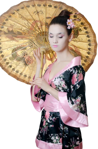 用化妆品的日本女孩 — 图库照片