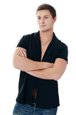 beyaz izole iş adamı standları