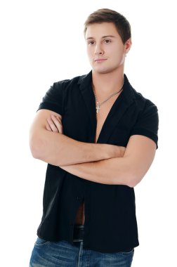 beyaz izole iş adamı standları