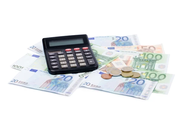 Varie banconote e monete in euro — Foto Stock