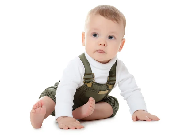 화이트에 고립 된 작은 아기 — 스톡 사진