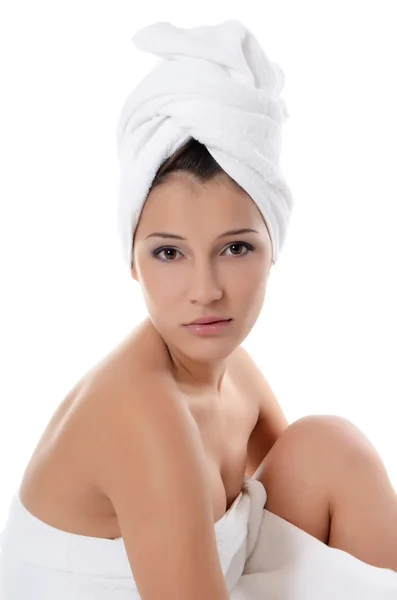 Spa Mujer aislada en blanco — Foto de Stock