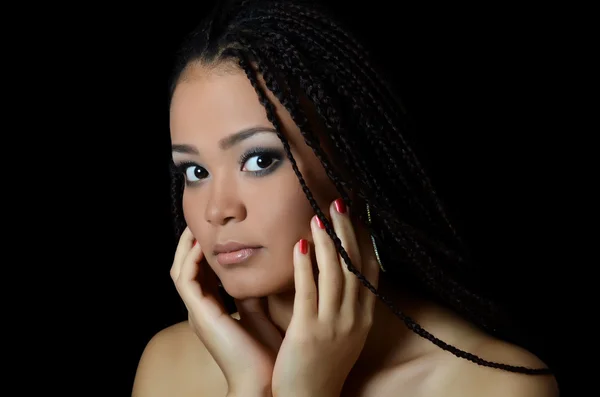 The girl the mulatto with a beautiful make-up — Stock Photo, Image