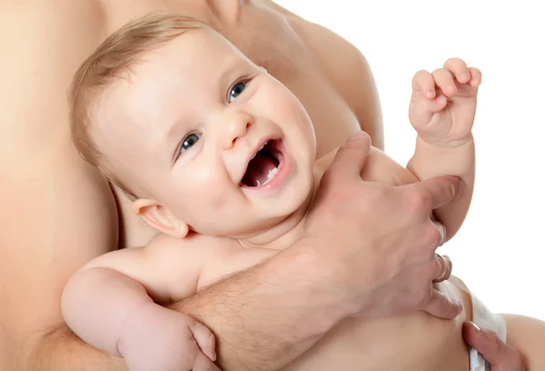 The portrait young daddy and baby — Stock Photo, Image