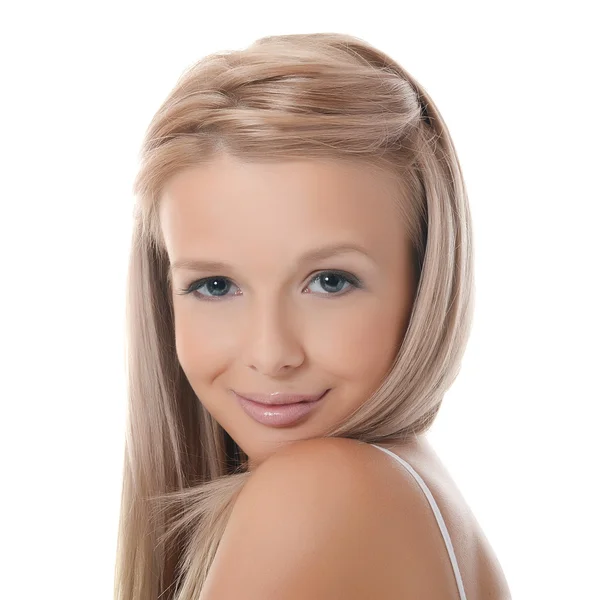 The young girl with beautiful hair Stock Photo