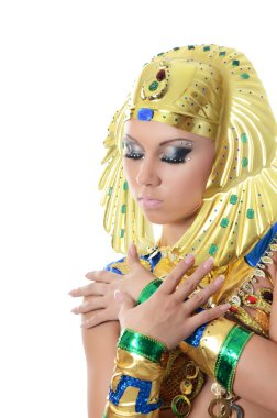 Kız-dancer kostümlü Firavun