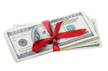 Dolar banknotları beyaz arkaplanda izole