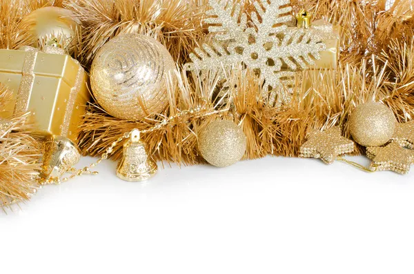 Vánoční ozdoby na zlato — Stock fotografie