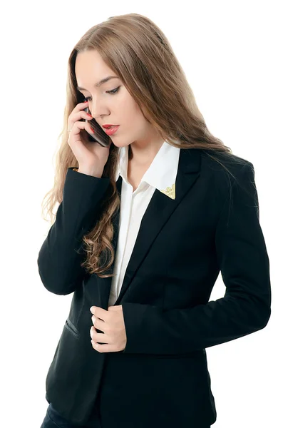 Retrato de una mujer de negocios hablando por teléfono —  Fotos de Stock