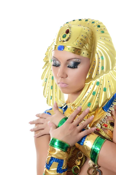 Het meisje-danseres in een kostuum van de farao — Stockfoto