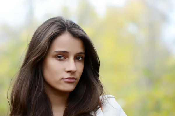 Retrato de la joven sobre la naturaleza —  Fotos de Stock