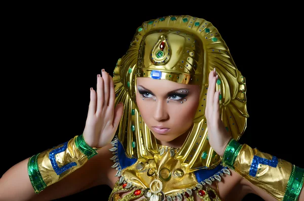The girl-dancer in a costume of the Pharaoh — Stock Photo, Image